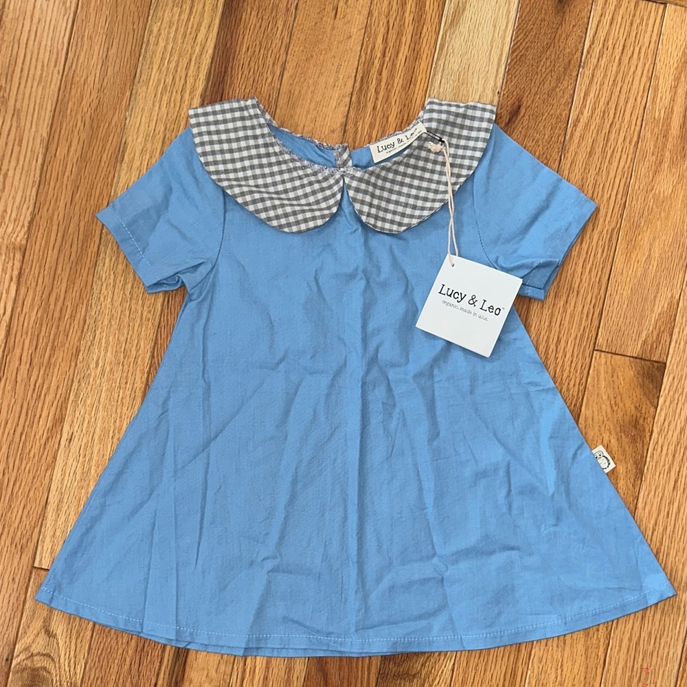 NWT Lucy & Leo Princess Street Dress - Blue, Size 12-18M